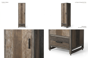 Cicino <b>Small</b> Solid Wood Side Cabinet Minimalist <b>Storage</b> Cabinet for Narrow Space Apartment and Hotel Interior - Product Image 5