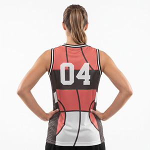 Chaleco de Baloncesto Transpirable de Malla para Mujer, Chaleco de Baloncesto Sublimado Completo, Camisetas de Baloncesto sin Mangas con Cuello en V para Mujer - Product Image 2
