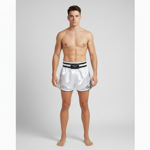 Pantalones Cortos de Boxeo para Hombre, Color Naranja, Ajustados, Estampados, de Poliéster Elástico, que Absorben la Humedad, para Artes Marciales - Product Image 4