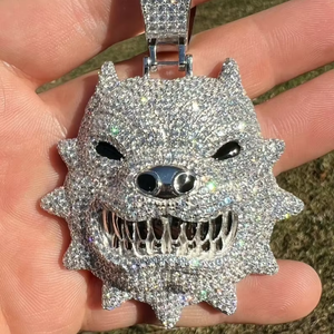 Hip Hop Iced Out Wolf Pendant Moissanite Animal <b>Charm</b> <b>Silver</b> Plated 925 Sterling <b>Silver</b> Unisex Jewelry - Product Image 1