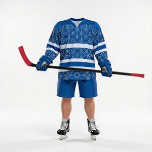 Maillot de hockey sur glace personnalisé en polyester, uniforme respirant, tissu grande taille, tenue d'équipe - Product Image 5