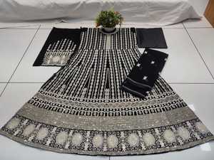 2025 Eid exclusivo Heavy Fox Georgette Gharara intrincado bordado de varios hilos Santoon inferior Dupatta para fiestas indias - Product Image 3