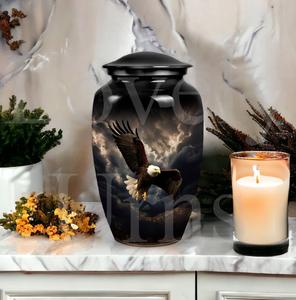 Urna funeraria Eagle para guardar cenizas humanas, urna conmemorativa clásica, recuerdo decorativo, tributo, memoria. - Product Image 4