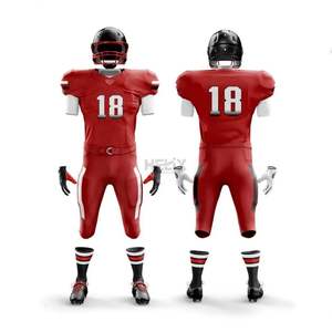 Ensemble maillot et pantalon de football américain Performance Anti-Pilling Red Zone, uniformes personnalisés en tissu sublimé - Product Image 1