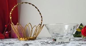 Metal And Silicone Bowl <b>Basket</b> For Gifting <b>Table</b> Centerpiece Serving Purpose And Festive And Party Gifting Purpose From India - Product Image 4