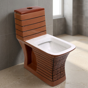 Luxury Blue Natural Printed One Piece WC Siphonic Ceramic Dual-Flush Floor Mounted Toilet for Artistic Bathroom and Outdoor Use - Product Image 6