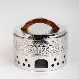 Olla de lujo con diseño de rejilla, de alta calidad, con acabado plateado, para calentar alimentos, con tapa metálica, a precio comercial. - Product Image 4