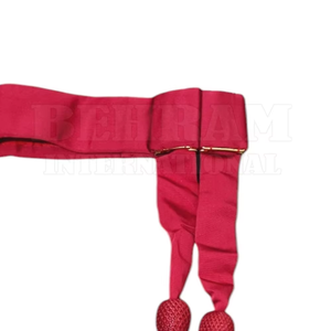 Cinturón de Echarpe Ceremonial Rojo Carmesí de 70mm de Ancho con Accesorios de Latón, Ajustable a la Cintura, Estola Académica Formal de Lujo para Ceremonias - Product Image 2