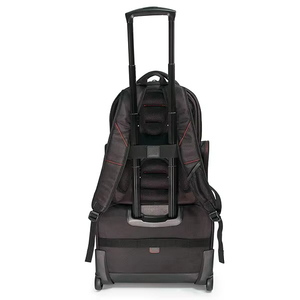 Bolsa de transporte de nailon negra con detalles rojos, bolsa de almacenamiento organizadora espaciosa y ligera para viajes, oficina, escuela - Product Image 6