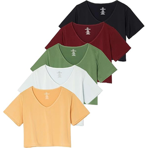 T-shirt court oversize streetwear pour femme, populaire en Europe, vêtement décontracté en coton, fabricant et fournisseur OEM - Product Image 1