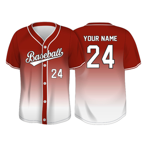 Custom Design Printed <b>Baseball</b> Jersey Own Personalized Team Name Short Sleeve Buttoned Closure Gradient Colored Softball Jersey - Product Image 2