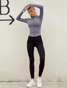 Camiseta de Yoga para Mujer INDEX, Azul, Media Cremallera, Manga Larga, Ajuste Ceñido, Transpirable, Spandex/Poliéster, Ropa Deportiva, Diseño Sin Costuras, Color Sólido - Product Image 3