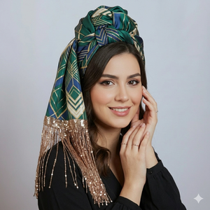 Custom Printed Square Tassel <b>Scarf</b> Soft Lightweight Womens Headscarf OEM ODM Manufacturer Chios Custom Fabric Products - Product Image 2