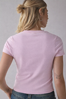 T-shirt court rose pour femme 100% coton à manches courtes coupe ajustée style streetwear, vente en gros, fournisseur en vrac, crop top personnalisé