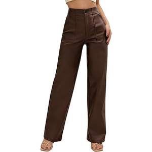 Pantalones de Cuero para Mujer, Servicio de Fabricación de Pantalones de Cuero con Etiqueta Privada y Diseño Personalizado OEM - Product Image 1