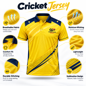 Performance <b>Cricket</b> Jersey With Moisture Wicking Fabric Flexible Shoulder Panels And Comfortable Fit For Active Fielding - Product Image 6