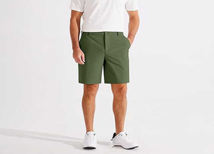 <b>Men's</b> Olive Green <b>Bermuda</b> <b>Shorts</b> Quick Dry With Pockets Casual Mid Waist Button Fly Woven Polyester <b>Shorts</b> - Product Image 3