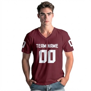 Maillot de sport personnalisé pour homme, col en V, manches courtes, t-shirt d'entraînement pour équipe athlétique, respirant, fabrication OEM en gros par Rexfit - Product Image 5