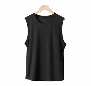 Camiseta Deportiva sin Mangas, Nueva Moda, Color Sólido, Personalizada, de Algodón para Hombre, para Correr, Entrenamiento, Gimnasio - Product Image 3