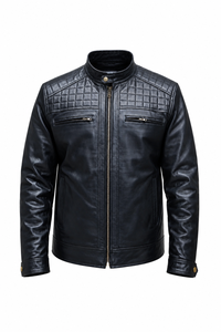 Men's Winter Leather <b>Jacket</b> Stand Collar Front Logo Custom OEM Services Full Zipper Eco-Friendly Waterproof <b>Heated</b> - Product Image 2