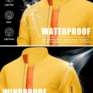 Veste pour hommes, style bomber, fermeture éclair sur le devant, logo personnalisé OEM, manches longues, poignets élastiques. - Product Image 5