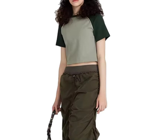 Crop T Shirt Cotton Casual Short Sleeve Fashion <b>Top</b> Crop T Shirt Oversized Streetwear Casual Tee Crop T Shirt Round Neck Summer - Product Image 1