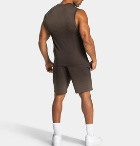 Conjunto de 2 Piezas de Camiseta sin Mangas y Pantalones Cortos Cargo para Hombre, Diseño Personalizado OEM en Contraste, 100% Algodón Transpirable de Alta Calidad, Atuendo de Verano - Product Image 2
