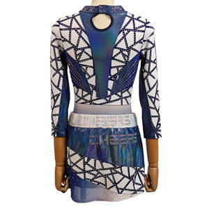 Uniforme de cheerleading professionnel imprimé pour femmes avec design pailleté, 100% polyester, style jupe pour performance scénique - Product Image 2