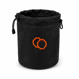 Bolsa de Latón Negra Personalizada para Recoger Cartuchos Usados, Reutilizable, con Cordón y Mosquetón - Product Image 1
