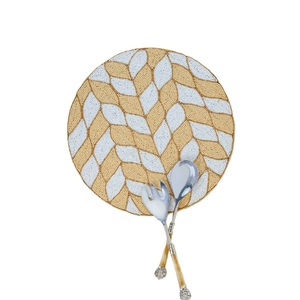 Ensemble de sets de table perlés faits main modernes, design festif, brodés de perles de rocaille, pour la décoration de table - Product Image 1