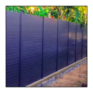 Wholesale Factory Price Privacy Fence Aluminum Black No Dig Horizontal Slat Aluminum Fence Panels
