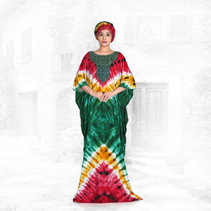 Caftán Farasha de Rayón con Panel de Pecho Adornado, Estilo Modesto para Eid, Silueta Amplia y Fluida, Largo hasta el Suelo, Efecto Dramático - Product Image 2