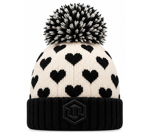 Bonnet en tricot épais à pompon, tricot texturé, pompon surdimensionné, coupe confortable, bonnet pour sports d'hiver et cyclisme - Product Image 1