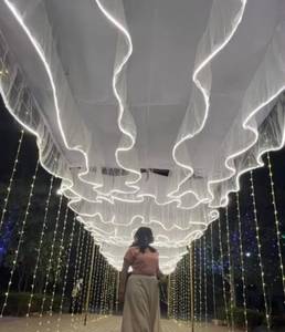 Lampe à LED suspendue en tissu pour décoration de plafond, rideau RGB pour mariage, scène, salle, draperie pour événements - Product Image 1