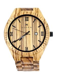 Reloj Clásico de Cuarzo con Correa de Madera, Caja de Acero Inoxidable, Resistente al Agua 10m, Estilo Vintage, Unisex, para Fiestas y Bodas - Product Image 5