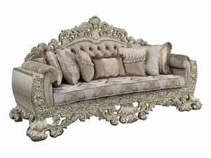 Sofá Chesterfield de Lujo Real de Madera de Teca Sólida, Estilo Moderno de Mediados de Siglo, 6 Plazas, Cuero PU Tallado, Ecológico, para Apartamento o Centro Comercial - Product Image 2
