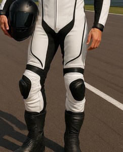 Traje de Motociclismo Deportivo Unisex de Alta Resistencia Personalizado, Hecho de Cuero Genuino Premium, Manga Larga, Costuras Reforzadas de Seguridad - Product Image 3