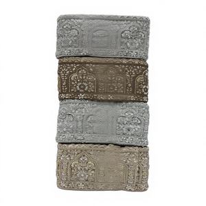 Bordado de Perlas y Lentejuelas Ecológico de Primera Calidad sobre Tul Fino para Vestidos de Novia Étnicos de Lujo y Prendas de Diseñador - Product Image 4