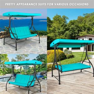 Convertible 3 Seat Swing <b>Hammock</b> Bed Patio Swings with Comfortable Seating - Product Image 1