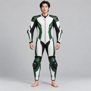 Combinaison de motard en cuir, vêtements de moto pour le tourisme, épaules, coudes et genoux renforcés, coutures durables, combinaison de motard en cuir - Product Image 1