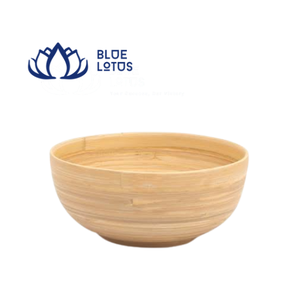 Tazón de Bambú con Acabado Mate Azul Lotus, Vajilla Ecológica, Sostenible y Reutilizable - Product Image 1