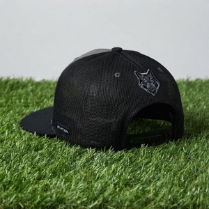 Casquette de baseball noire pour homme, style trucker, avec broderie loup, dos en maille, fermeture snapback, logo personnalisé, ajustable - Product Image 6