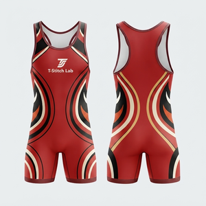 Regular Fit Men's <b>Wrestling</b> <b>Singlet</b> Spandex/Polyester Breathable Stretch Anti-Bacterial Seamless Fusing High Quality <b>Singlets</b> - Product Image 6