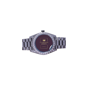 Reloj de Lujo para Hombre, Estilo Hip Hop, Personalizado, con Diamantes VVS Moissanite, Corte Redondo, en Acero Inoxidable, Bañado en Oro Blanco - Product Image 1