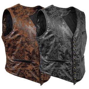 Nouveau Gilet en Cuir Véritable de Vache 2026 pour Homme, Veste sans Manches Épaisse de Motard, Gilet de Motard en Cuir Multi-Poches - Product Image 5