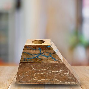Maceta Piramidal de Madera Pulida, Decorativa, para Mesa, Decoración del Hogar, Moderna, y Urnas Decorativas de Resina para Funerales - Product Image 6