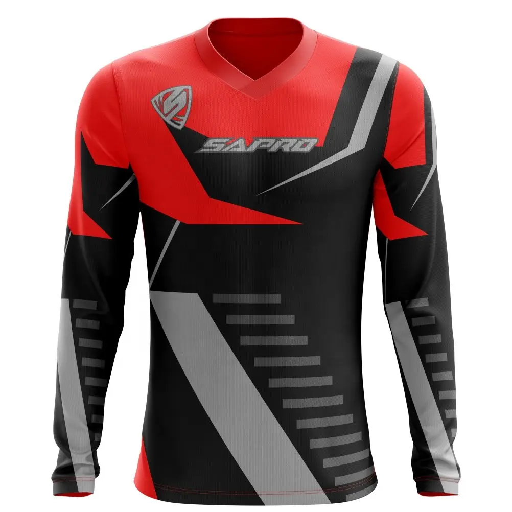 New Motocross Long Sleeve Custom OEM BMX Custom Sublimated BMX Racing Shirts Mx Jersey Moto Suit for Pro Bikers