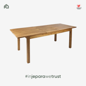 Mesa de Comedor Extensible de Madera de Teca Moderna de Primera Calidad para Hotel, Restaurante, Uso en Exteriores, Resistente al Agua, Ecológica, Hecha a Mano en Jepara - Product Image 2
