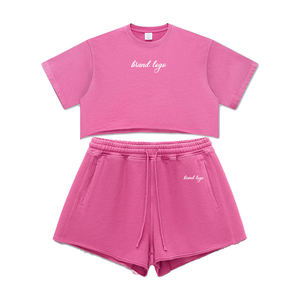 T-shirt délavé à l'acide 280 g/m² en coton épais, crop top pour femme, vêtements de haute qualité, crop tops vintage personnalisés - Product Image 1