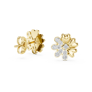 Juego de pendientes con diamantes cultivados en laboratorio con forma de pétalo de corazón, engastados en oro rosa macizo de 18 quilates, para compromiso, bodas, fiestas, regalos y uso diario. - Product Image 6